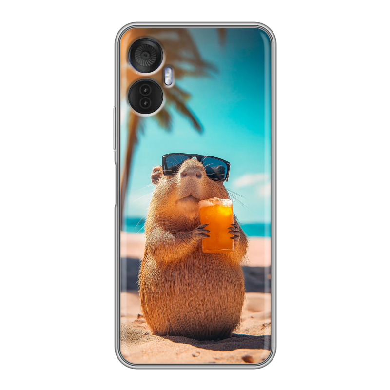 Силиконовый чехол на Itel Vision 5 Plus с принтом Капибара Силиконовый чехол на Itel Vision 5 Plus с принтом Капибара