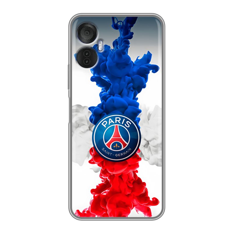 Силиконовый чехол на Itel Vision 5 Plus с принтом PSG ПСЖ Силиконовый чехол на Itel Vision 5 Plus с принтом PSG ПСЖ