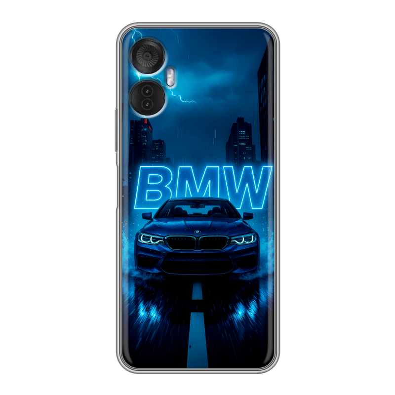 Силиконовый чехол на Itel Vision 5 Plus с принтом BMW БМВ Силиконовый чехол на Itel Vision 5 Plus с принтом BMW БМВ