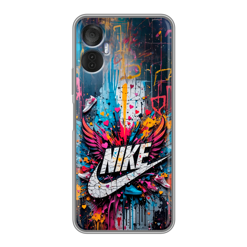 Силиконовый чехол на Itel Vision 5 Plus с принтом Nike Найк Силиконовый чехол на Itel Vision 5 Plus с принтом Nike Найк