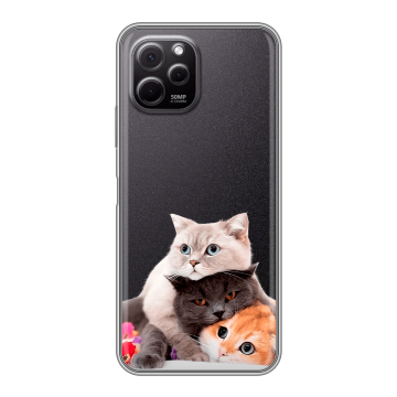 Силиконовый чехол на Huawei Nova Y61 с принтом Кошки Силиконовый чехол на Huawei Nova Y61 с принтом Кошки