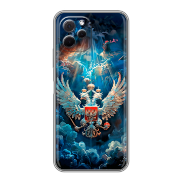 Силиконовый чехол на Huawei Nova Y61 с принтом Герб флаг России