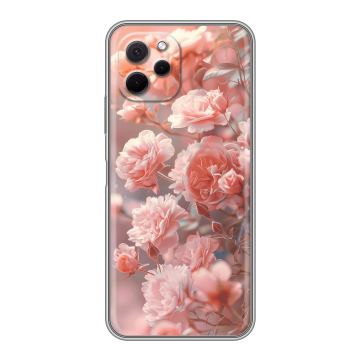 Силиконовый чехол на Huawei Nova Y61 с принтом Розовые розы