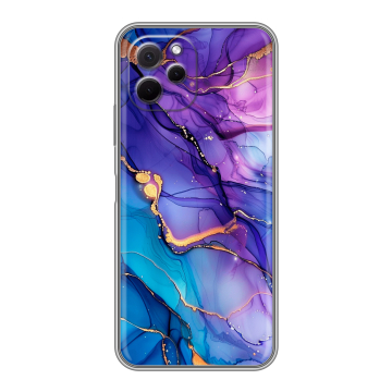 Силиконовый чехол на Huawei Nova Y61 с принтом синий мрамор Силиконовый чехол на Huawei Nova Y61 с принтом синий мрамор