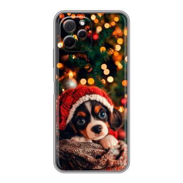 Силиконовый чехол на Huawei Nova Y61 с принтом Новый год елка щенок Силиконовый чехол на Huawei Nova Y61 с принтом Новый год елка щенок