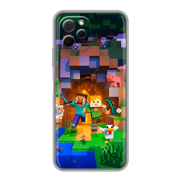 Силиконовый чехол на Huawei Nova Y61 с принтом Майнкрафт Minecraft