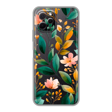 Силиконовый чехол на Huawei Nova Y61 с принтом Цветы паттерн