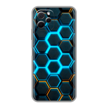 Силиконовый чехол на Huawei Nova Y61 с принтом Неоновые соты