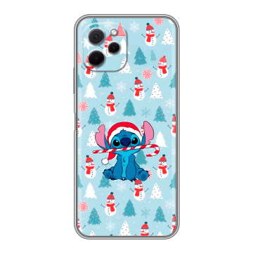 Силиконовый чехол на Huawei Nova Y61 с принтом Стич Новый год