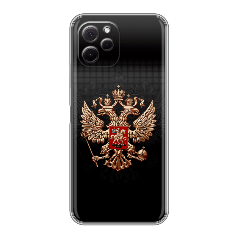 Силиконовый противоударный чехол на Huawei Nova Y61 с принтом Герб России Силиконовый противоударный чехол на Huawei Nova Y61 с принтом Герб России