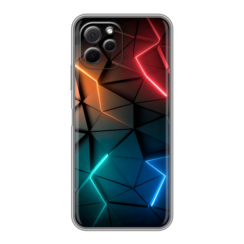 Силиконовый противоударный чехол на Huawei Nova Y61 с принтом Абстракция неон Силиконовый противоударный чехол на Huawei Nova Y61 с принтом Абстракция неон