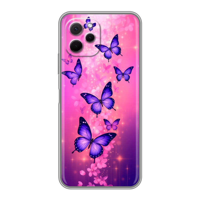 Силиконовый чехол на Huawei Nova Y61 с принтом Бабочки Силиконовый чехол на Huawei Nova Y61 с принтом Бабочки