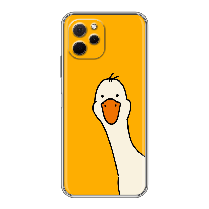 Силиконовый противоударный чехол на Huawei Nova Y61 с принтом Утка Силиконовый противоударный чехол на Huawei Nova Y61 с принтом Утка