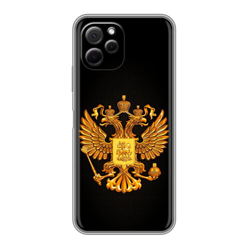 Силиконовый чехол на Huawei Nova Y61 с принтом Герб России желтый Силиконовый чехол на Huawei Nova Y61 с принтом Герб России желтый