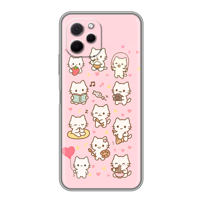 Силиконовый противоударный чехол на Huawei Nova Y61 с принтом Hello Kitty Хелоу Кити Силиконовый противоударный чехол на Huawei Nova Y61 с принтом Hello Kitty Хелоу Кити