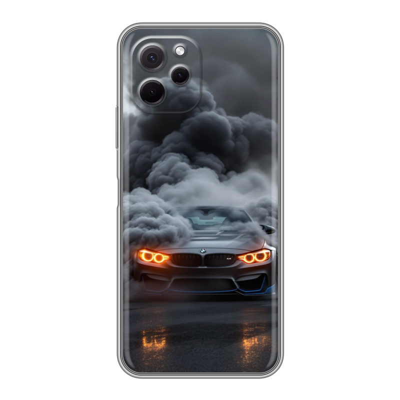 Силиконовый противоударный чехол на Huawei Nova Y61 с принтом BMW БМВ Силиконовый противоударный чехол на Huawei Nova Y61 с принтом BMW БМВ