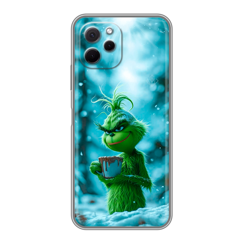 Силиконовый чехол на Huawei Nova Y61 с принтом Новый год гринч Силиконовый чехол на Huawei Nova Y61 с принтом Новый год гринч