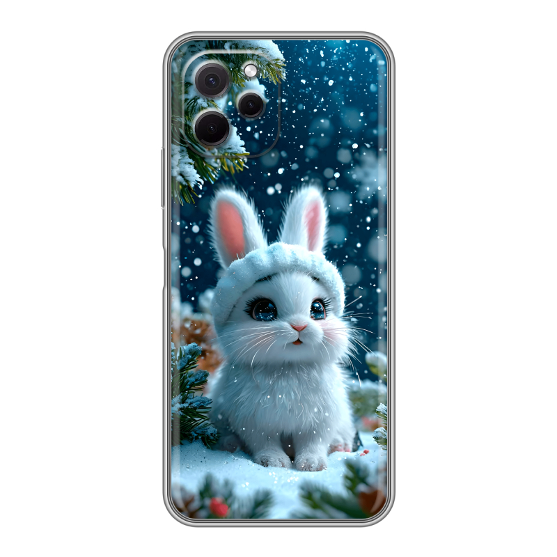 Силиконовый противоударный чехол на Huawei Nova Y61 с принтом Новый год Силиконовый противоударный чехол на Huawei Nova Y61 с принтом Новый год