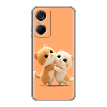 Силиконовый чехол на Tecno Pop 6 Pro с принтом Милые котики Силиконовый чехол на Tecno Pop 6 Pro с принтом Милые котики