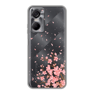 Силиконовый чехол на Tecno Pop 6 Pro с принтом Ветка сакуры Силиконовый чехол на Tecno Pop 6 Pro с принтом Ветка сакуры