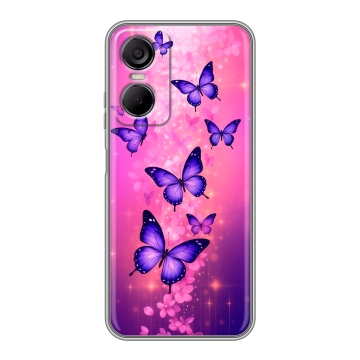 Силиконовый чехол на Tecno Pop 6 Pro с принтом Бабочки Силиконовый чехол на Tecno Pop 6 Pro с принтом Бабочки