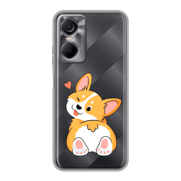 Силиконовый чехол на Tecno Pop 6 Pro с принтом Корги Силиконовый чехол на Tecno Pop 6 Pro с принтом Корги