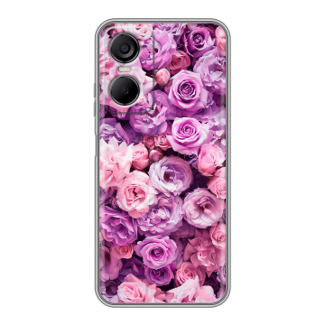 Силиконовый чехол на Tecno Pop 6 Pro с принтом лавандовые розы