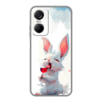 Силиконовый чехол на Tecno Pop 6 Pro с принтом кролик зайчик Силиконовый чехол на Tecno Pop 6 Pro с принтом кролик зайчик