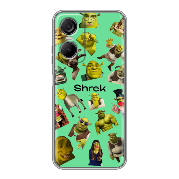 Силиконовый чехол на Tecno Pop 6 Pro с принтом Шрек Shrek