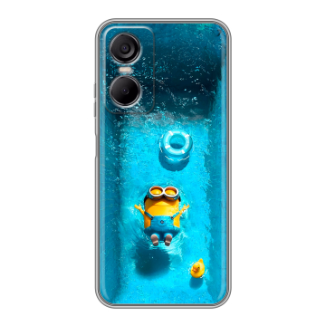 Силиконовый чехол на Tecno Pop 6 Pro с принтом Миньоны