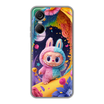 Силиконовый чехол на Tecno Pop 6 Pro с принтом Labubu Лабубу Силиконовый чехол на Tecno Pop 6 Pro с принтом Labubu Лабубу