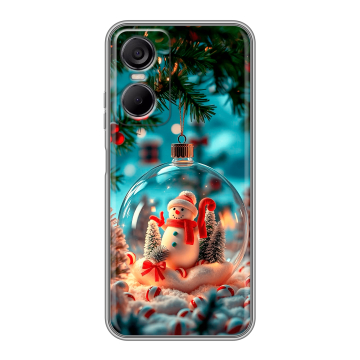 Силиконовый чехол на Tecno Pop 6 Pro с принтом Новый год
