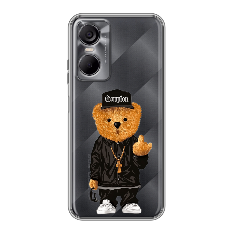 Силиконовый чехол на Tecno Pop 6 Pro с принтом Мишка Силиконовый чехол на Tecno Pop 6 Pro с принтом Мишка