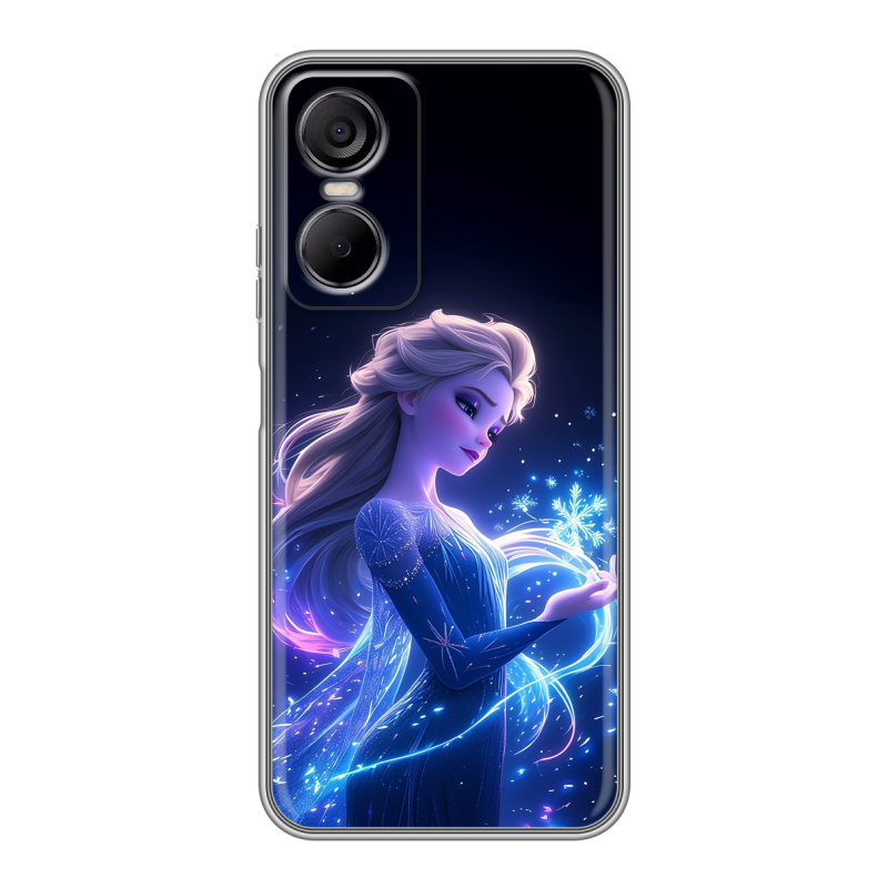 Силиконовый противоударный чехол на Tecno Pop 6 Pro с принтом Холодное сердце Frozen Силиконовый противоударный чехол на Tecno Pop 6 Pro с принтом Холодное сердце Frozen