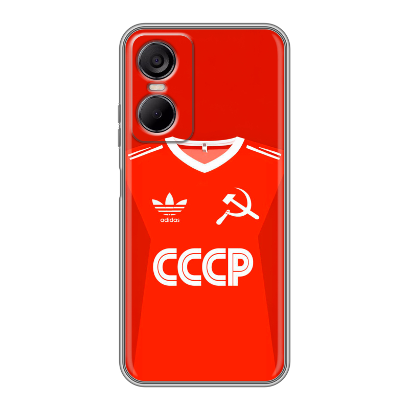 Силиконовый противоударный чехол на Tecno Pop 6 Pro с принтом Флаг Герб СССР Силиконовый противоударный чехол на Tecno Pop 6 Pro с принтом Флаг Герб СССР