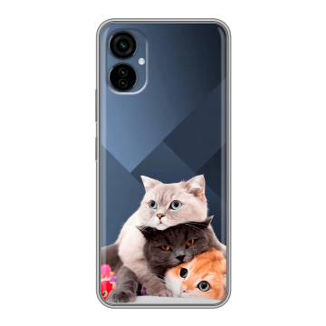 Силиконовый чехол на Tecno Camon 19 Neo с принтом Кошки Силиконовый чехол на Tecno Camon 19 Neo с принтом Кошки
