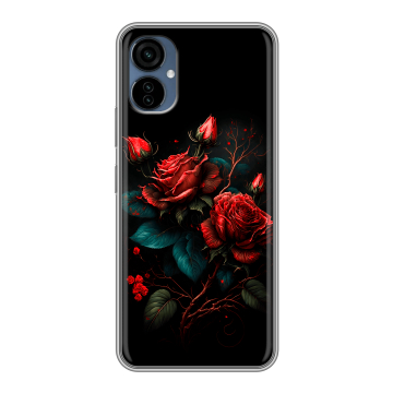 Силиконовый чехол на Tecno Camon 19 Neo с принтом Розы красные Силиконовый чехол на Tecno Camon 19 Neo с принтом Розы красные