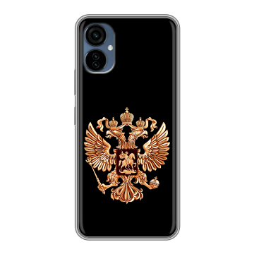 Силиконовый чехол на Tecno Camon 19 Neo с принтом Герб России золотой