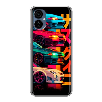 Силиконовый чехол на Tecno Camon 19 Neo с принтом Гоночные машины Силиконовый чехол на Tecno Camon 19 Neo с принтом Гоночные машины