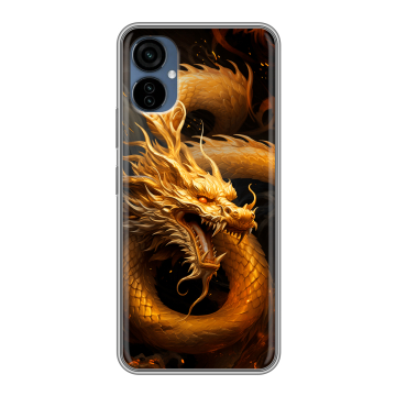 Силиконовый чехол на Tecno Camon 19 Neo с принтом Золотой дракон