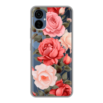 Силиконовый чехол на Tecno Camon 19 Neo с принтом Розы Силиконовый чехол на Tecno Camon 19 Neo с принтом Розы