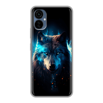 Силиконовый чехол на Tecno Camon 19 Neo с принтом Волк ночной
