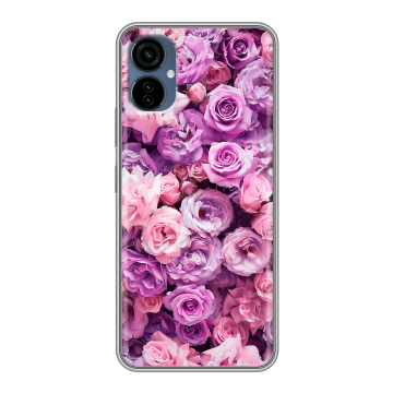 Силиконовый чехол на Tecno Camon 19 Neo с принтом лавандовые розы Силиконовый чехол на Tecno Camon 19 Neo с принтом лавандовые розы