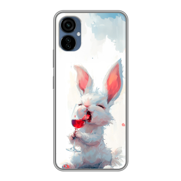 Силиконовый чехол на Tecno Camon 19 Neo с принтом кролик зайчик Силиконовый чехол на Tecno Camon 19 Neo с принтом кролик зайчик