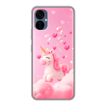 Силиконовый чехол на Tecno Camon 19 Neo с принтом Единорог Силиконовый чехол на Tecno Camon 19 Neo с принтом Единорог