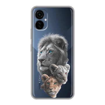 Силиконовый чехол на Tecno Camon 19 Neo с принтом Львы