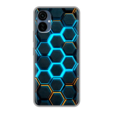 Силиконовый чехол на Tecno Camon 19 Neo с принтом Неоновые соты
