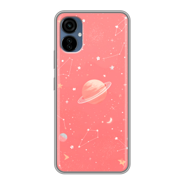 Силиконовый чехол на Tecno Camon 19 Neo с принтом Розовый космос