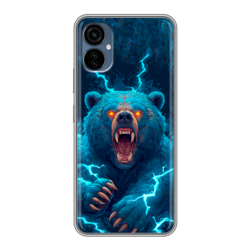 Силиконовый чехол на Tecno Camon 19 Neo с принтом Медведь