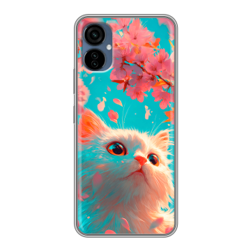 Силиконовый чехол на Tecno Camon 19 Neo с принтом Красивый кот